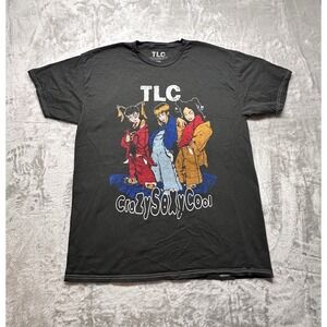 TLC CrazySexyCool Graphic T-Shirt Mens Large Gray Anime Style 90s R&B Music Tee